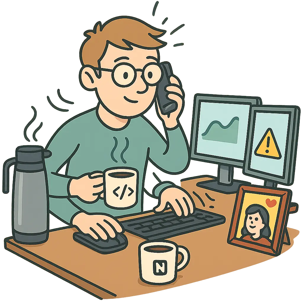 Profissional multitarefa no NOC remoto